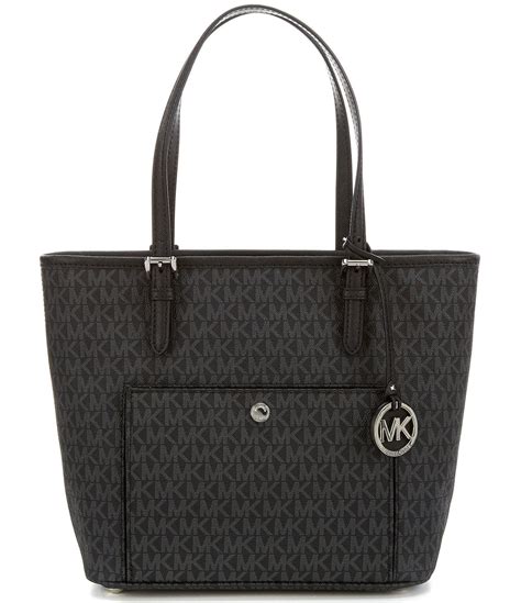 michael kors jet set signature medium top-zip snap pocket tote|Michael Kors carryall.